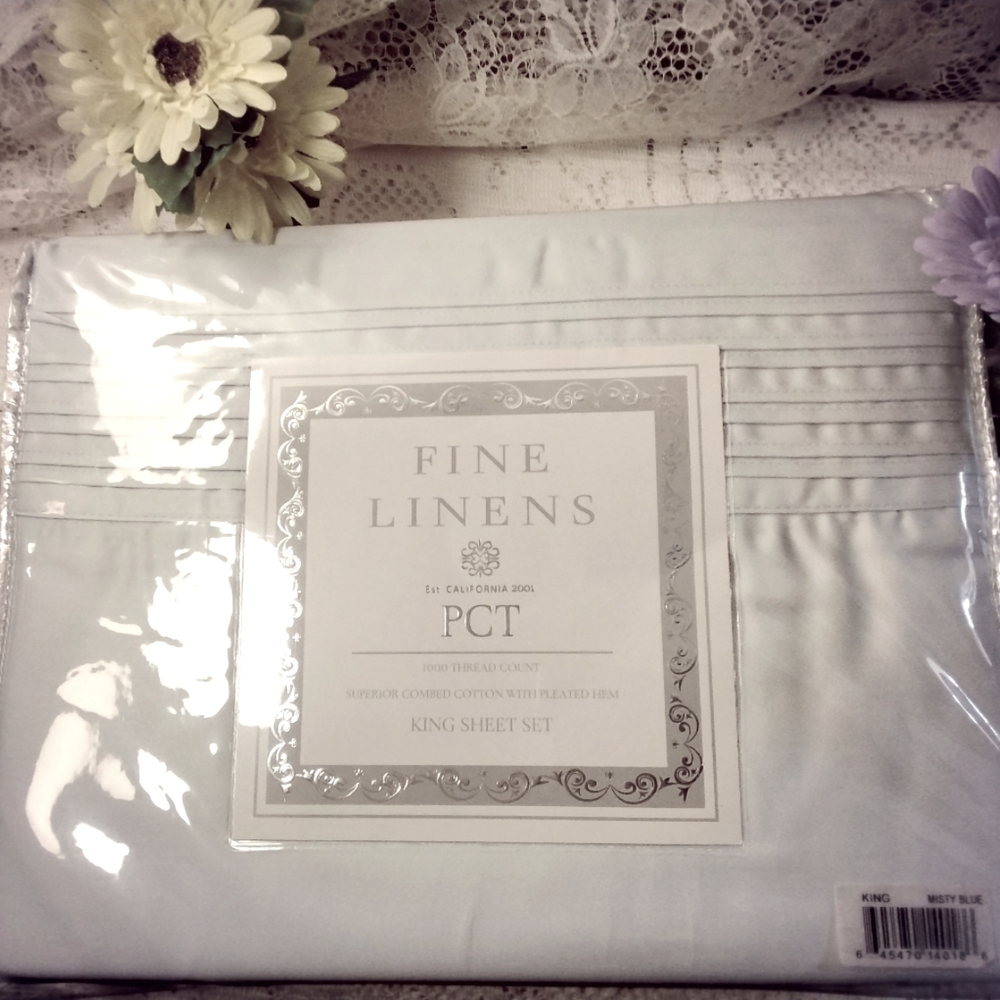 King sheet set Misty Blue